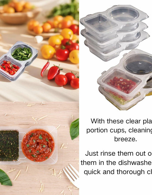 Load image into Gallery viewer, Uioecn 5PCS Double Compartment Condiment Containers with Lids Portable Reusable
