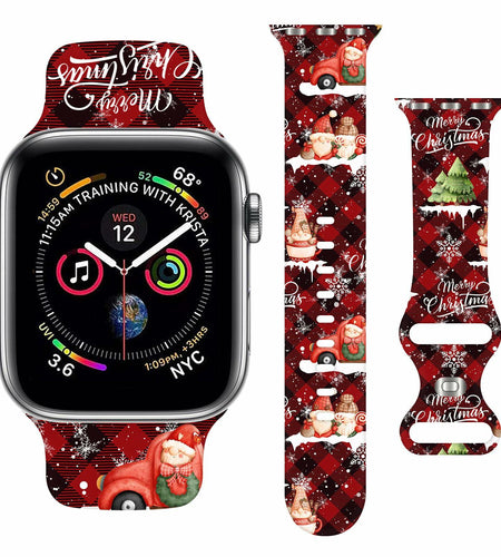 msausyr Christmas Silicone Sport Band Compatible Apple Watch 38-49mm D-22