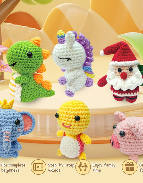 Load image into Gallery viewer, Krrbsr Christmas Gifts Crochet Kit 6PCS DIY Animal Amigurumi Yarn Craft Kit
