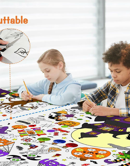 Load image into Gallery viewer, AKEROCK Halloween Coloring Tablecloth Decorations 118x54 Inches Paper
