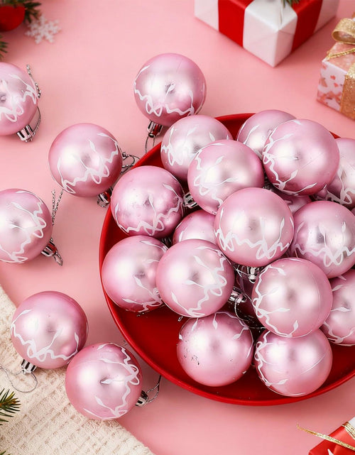 Load image into Gallery viewer, Sosation 24 Pink White Bow Ball Ornaments 1.97 Inch Christmas Tree Decor
