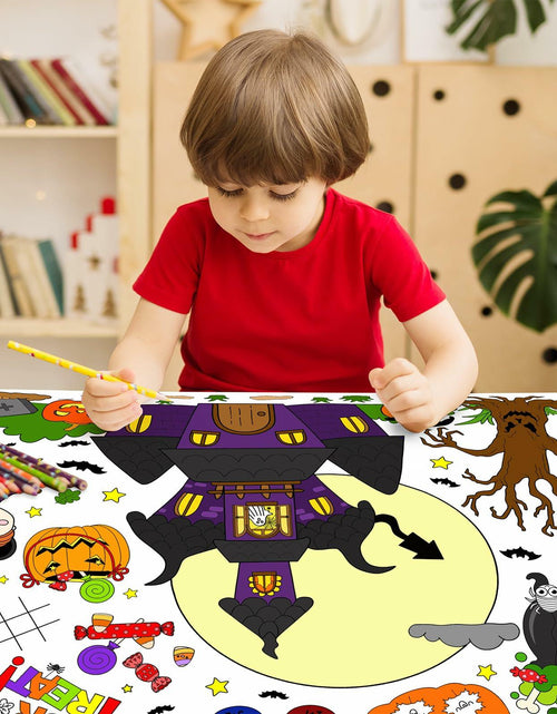Load image into Gallery viewer, AKEROCK Halloween Coloring Tablecloth Decorations 118x54 Inches Paper
