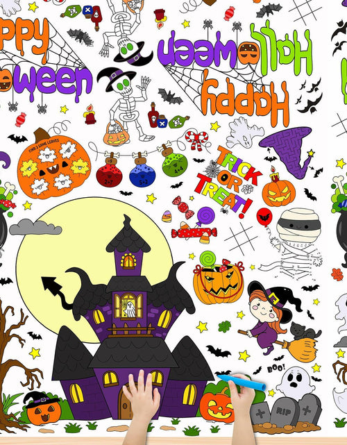 Load image into Gallery viewer, AKEROCK Halloween Coloring Tablecloth Decorations 118x54 Inches Paper
