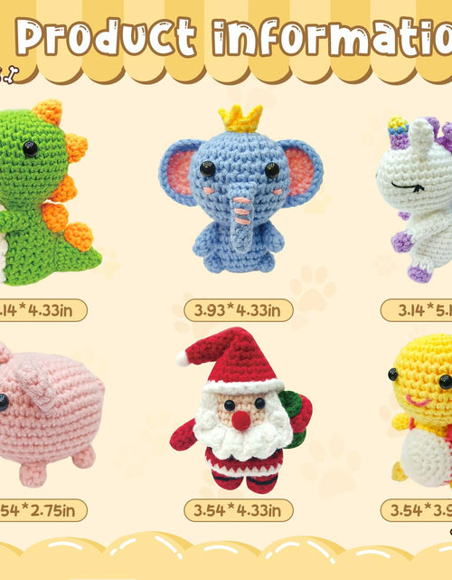 Load image into Gallery viewer, Krrbsr Christmas Gifts Crochet Kit 6PCS DIY Animal Amigurumi Yarn Craft Kit
