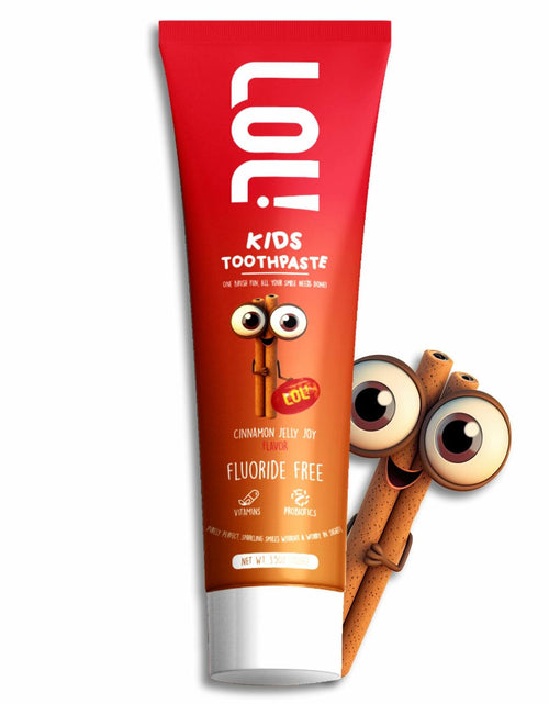 Load image into Gallery viewer, Fawelo LOL Kids Toothpaste Fluoride Free Nano Hydroxyapatite 3.5oz Blueberry
