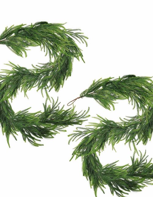 Load image into Gallery viewer, Belle Fleur 2 Pcs Real Touch Norfolk Pine Garland 6FT Green Artificial
