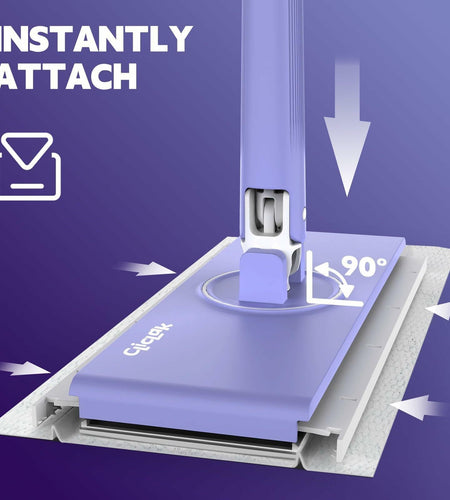 ciAmore ClicLak Sweeper Mop Clamp Clip Purple Compatible with Swiffer Pads