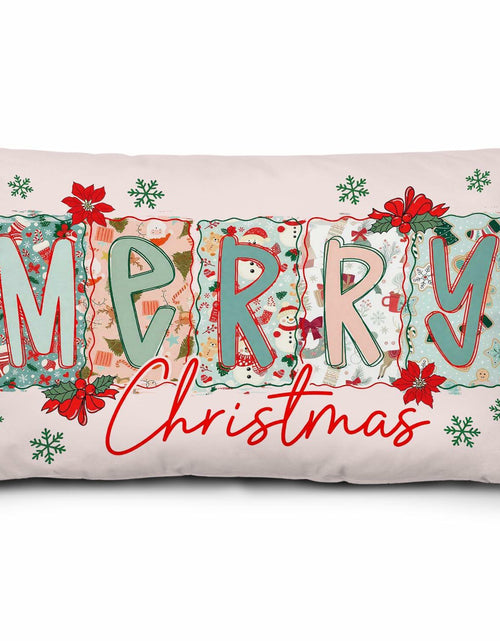 Load image into Gallery viewer, MOLYUB Pink Merry Christmas Floral Pillow Cover 12x20 Inches Polyester
