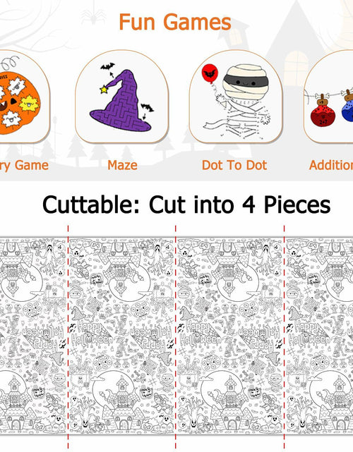Load image into Gallery viewer, AKEROCK Halloween Coloring Tablecloth Decorations 118x54 Inches Paper
