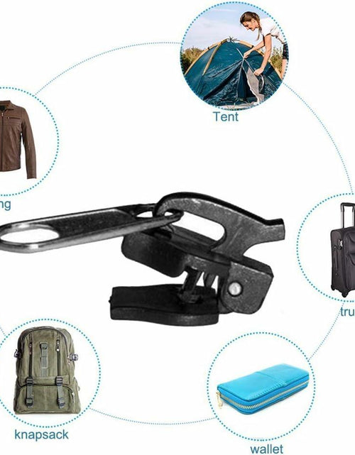 Load image into Gallery viewer, WsjiaboFux 6Pcs Black Zip Puller Zipper Repair Kit Replacement Fasteners

