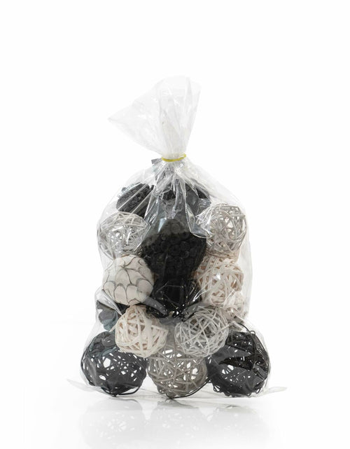 Load image into Gallery viewer, ANDALUCA Natural Tones Vase &amp; Bowl Mini Pumpkins Pinecone Balls Black White
