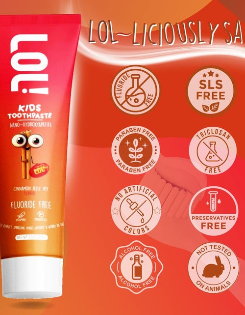 Load image into Gallery viewer, Fawelo LOL Kids Toothpaste Fluoride Free Nano Hydroxyapatite 3.5oz Blueberry
