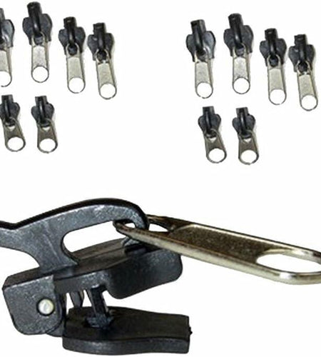 WsjiaboFux 6Pcs Black Zip Puller Zipper Repair Kit Replacement Fasteners