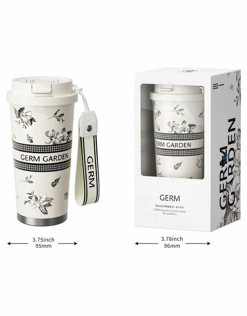 Load image into Gallery viewer, GERM 20oz Stainless Steel Tumbler Travel Mug Double Wall Leak Proof White
