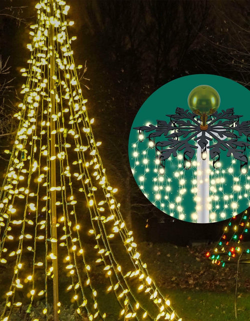 Load image into Gallery viewer, Voccos Christmas Tree Flag Pole Mega Topper Light Hooks Metal Snowflake 24 Hooks
