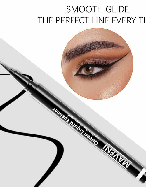 Load image into Gallery viewer, QueenDairy Waterproof Liquid Eyeliner Fine Brush Tip Jet Black 1 Fl Oz 01#
