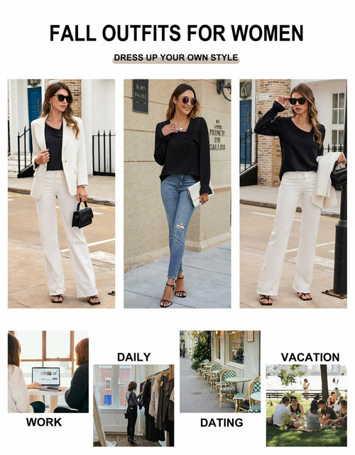 Load image into Gallery viewer, BMJL Womens Asymmetrical Neck Long Sleeve Blouse Beige Size XL
