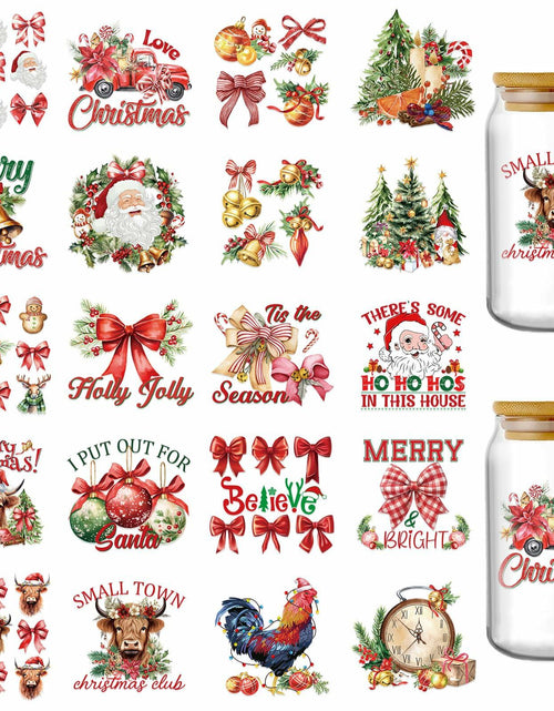 Load image into Gallery viewer, AFRITEE Christmas UV DTF Cup Wraps 20 Sheets 16oz Red Farmhouse Cow Elk
