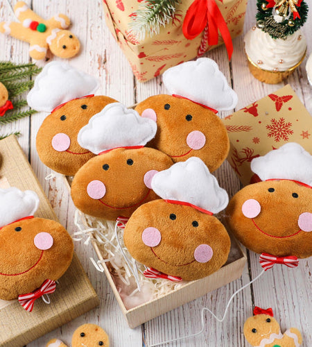 Wavwavw 6pcs Chef Gingerbread Man Xmas Tree Picks Multi Color 12.2in