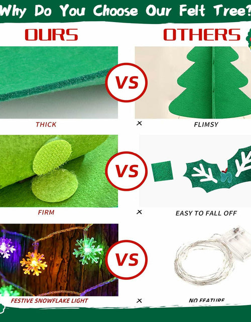 Load image into Gallery viewer, EMPOF Felt Christmas Tree 3.3ft DIY Set w/Lights &amp; 32 Ornaments Colorful
