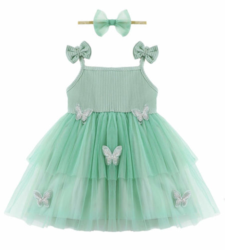 Renotemy Girl Flower Dress White Sleeveless Tutu Sundress Size 3-4T