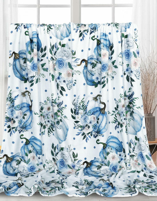 Load image into Gallery viewer, JarThenaAMCS Fall Fuzzy Chinoiserie Pumpkin Throw Blanket 50x60 Inch
