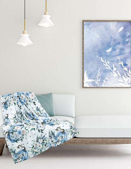 Load image into Gallery viewer, JarThenaAMCS Fall Fuzzy Chinoiserie Pumpkin Throw Blanket 50x60 Inch
