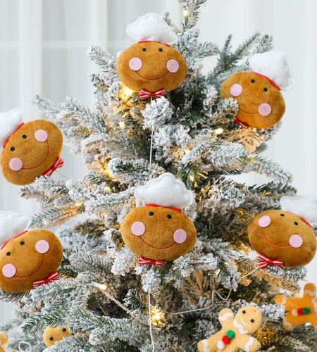 Wavwavw 6pcs Chef Gingerbread Man Xmas Tree Picks Multi Color 12.2in