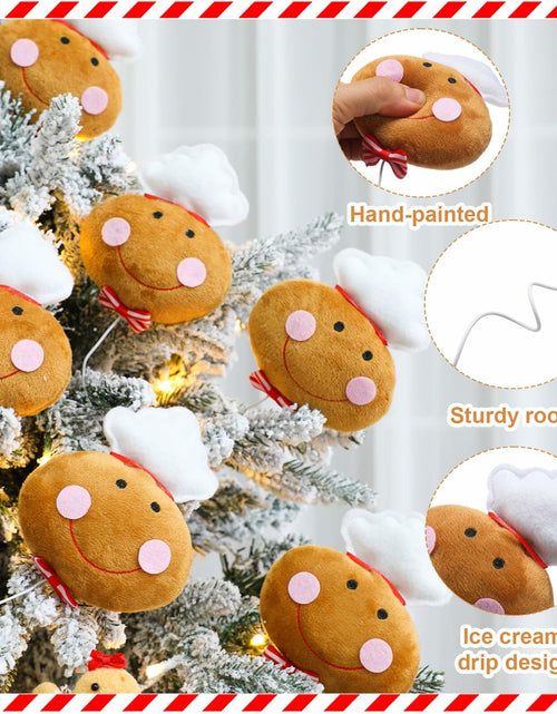 Load image into Gallery viewer, Wavwavw 6pcs Chef Gingerbread Man Xmas Tree Picks Multi Color 12.2in
