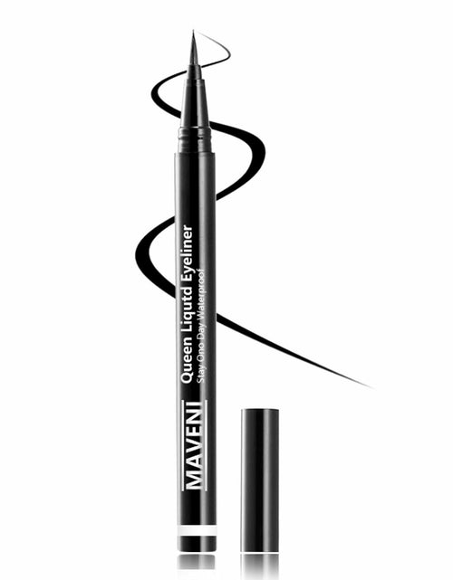 Load image into Gallery viewer, QueenDairy Waterproof Liquid Eyeliner Fine Brush Tip Jet Black 1 Fl Oz 01#
