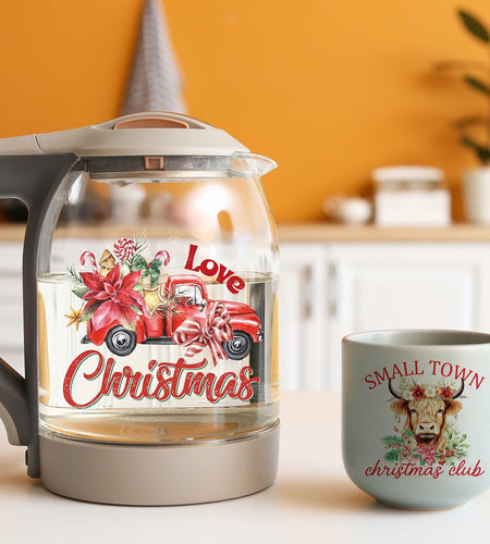 AFRITEE Christmas UV DTF Cup Wraps 20 Sheets 16oz Red Farmhouse Cow Elk