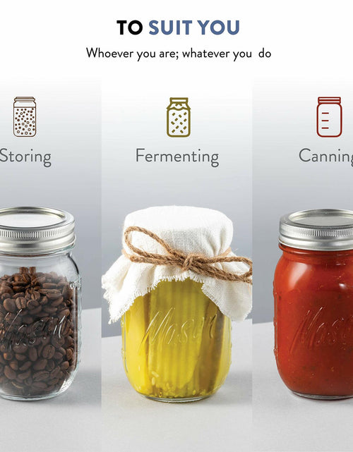 Load image into Gallery viewer, Paksh Novelty Mason Jars 16oz Regular Mouth Glass Canning 5 Pack Clear Silver
