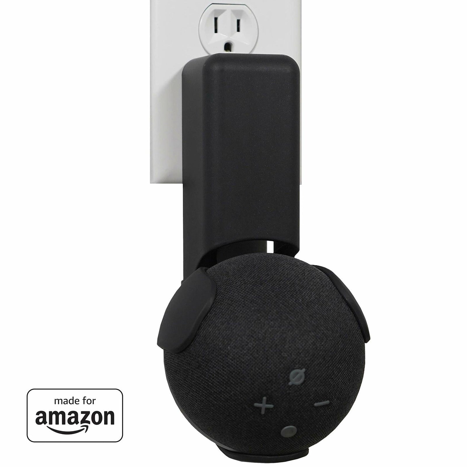 ECHOGEAR Made For Amazon Outlet Hanger for Echo Dot 4th Gen Black
