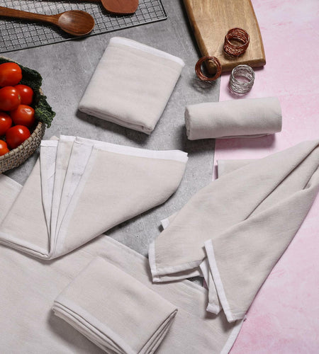 Yourtablecloth Cotton Kitchen Dishtowel Set 18x28 Light Green 5 Pack