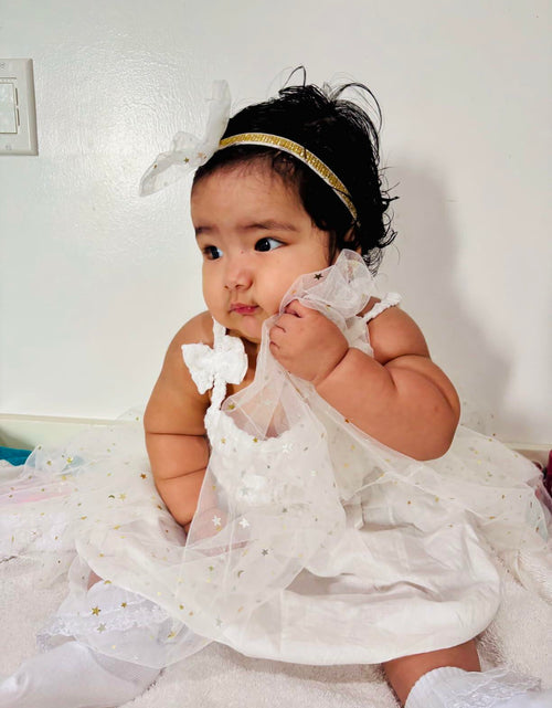 Load image into Gallery viewer, Renotemy Girl Flower Dress White Sleeveless Tutu Sundress Size 3-4T
