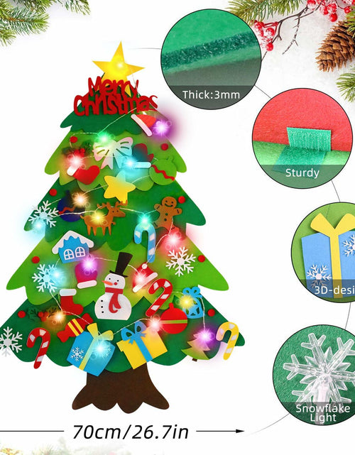 Load image into Gallery viewer, EMPOF Felt Christmas Tree 3.3ft DIY Set w/Lights &amp; 32 Ornaments Colorful
