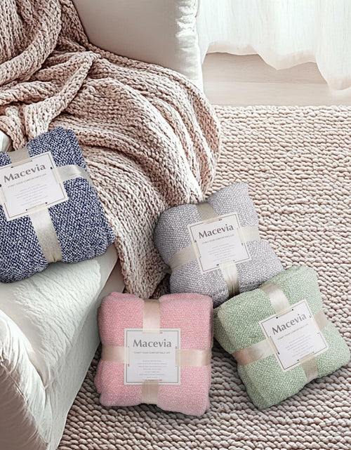 Load image into Gallery viewer, MACEVIA Valentines Day Knit Throw Blanket Heather Pink 50x60
