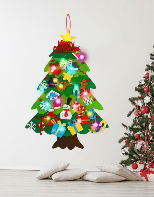 Load image into Gallery viewer, EMPOF Felt Christmas Tree 3.3ft DIY Set w/Lights &amp; 32 Ornaments Colorful
