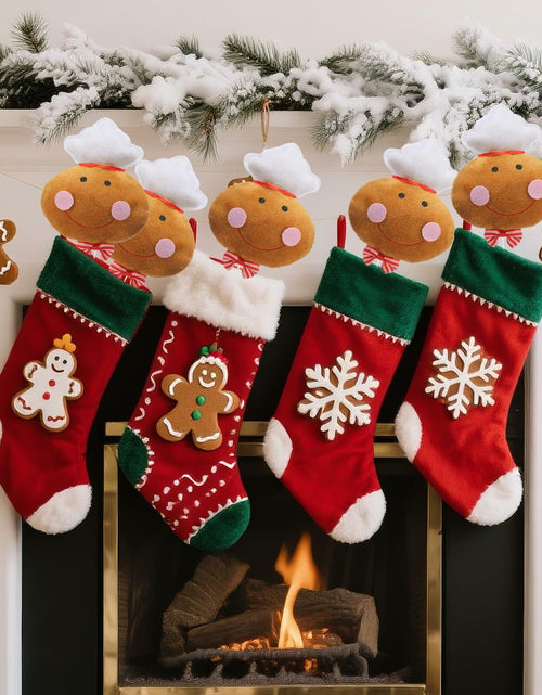 Load image into Gallery viewer, Wavwavw 6pcs Chef Gingerbread Man Xmas Tree Picks Multi Color 12.2in
