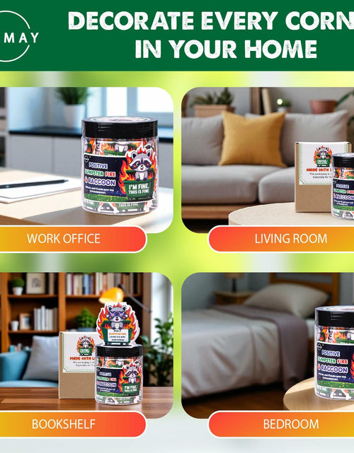 Load image into Gallery viewer, SOLMAY Funny Raccoon Dumpster Fire Affirmation Jar, 60 Sarcastic Notes
