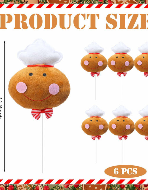 Load image into Gallery viewer, Wavwavw 6pcs Chef Gingerbread Man Xmas Tree Picks Multi Color 12.2in
