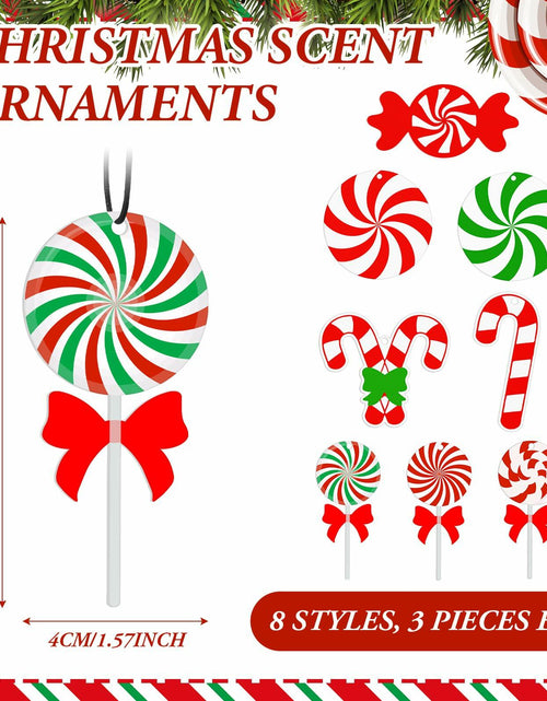 Load image into Gallery viewer, Soaoo Christmas Air Freshener Ornaments Peppermint Scent 24 Pcs Red Green White
