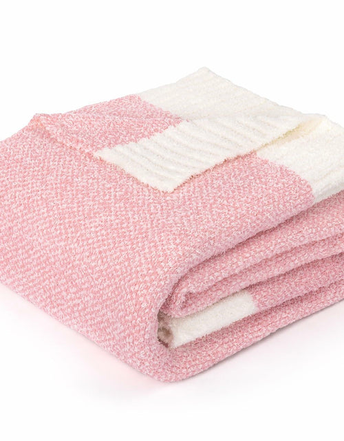 Load image into Gallery viewer, MACEVIA Valentines Day Knit Throw Blanket Heather Pink 50x60
