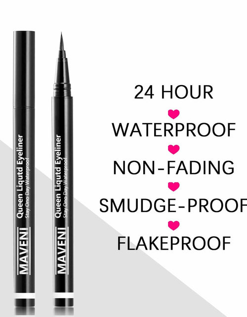 Load image into Gallery viewer, QueenDairy Waterproof Liquid Eyeliner Fine Brush Tip Jet Black 1 Fl Oz 01#
