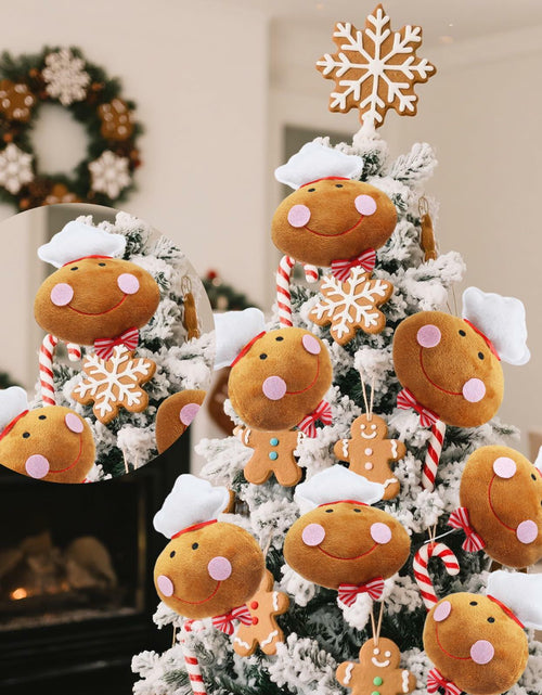 Load image into Gallery viewer, Wavwavw 6pcs Chef Gingerbread Man Xmas Tree Picks Multi Color 12.2in
