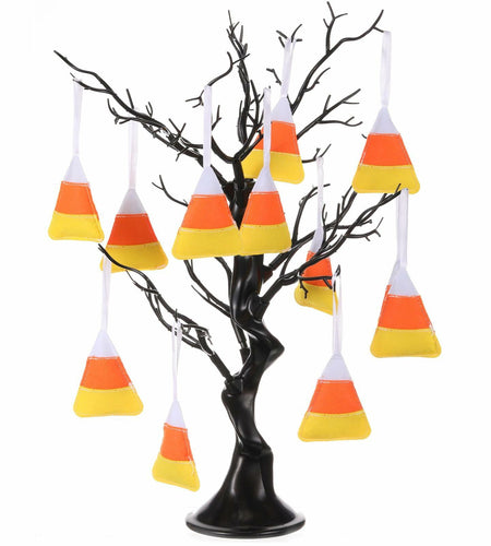 Remagr 12 Pcs Candy Corn Felt Hanging Ornaments White Orange Yellow