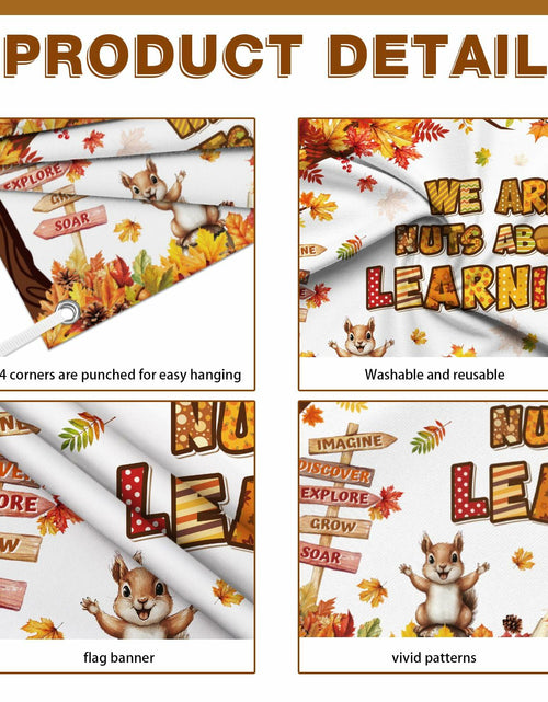 Load image into Gallery viewer, MEHOFOND Fall in Love with Learning Backdrop Autumn Pumpkin Maple 6x3.6ft Orange
