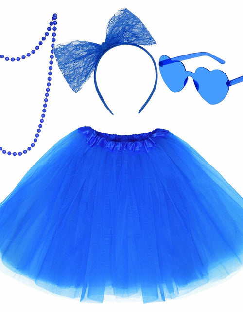 Load image into Gallery viewer, Rthjsfj Tulle Tutu Skirt Pink with Bow Headband Beads Necklace Sunglasses
