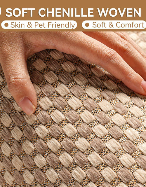 Load image into Gallery viewer, YDKGL Non Slip Bath Mat Braided Rubber Backing Brown 24x35 Polyester
