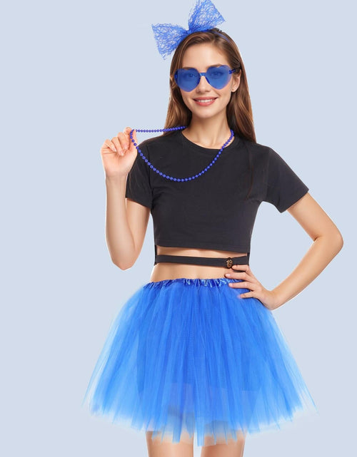 Load image into Gallery viewer, Rthjsfj Tulle Tutu Skirt Pink with Bow Headband Beads Necklace Sunglasses
